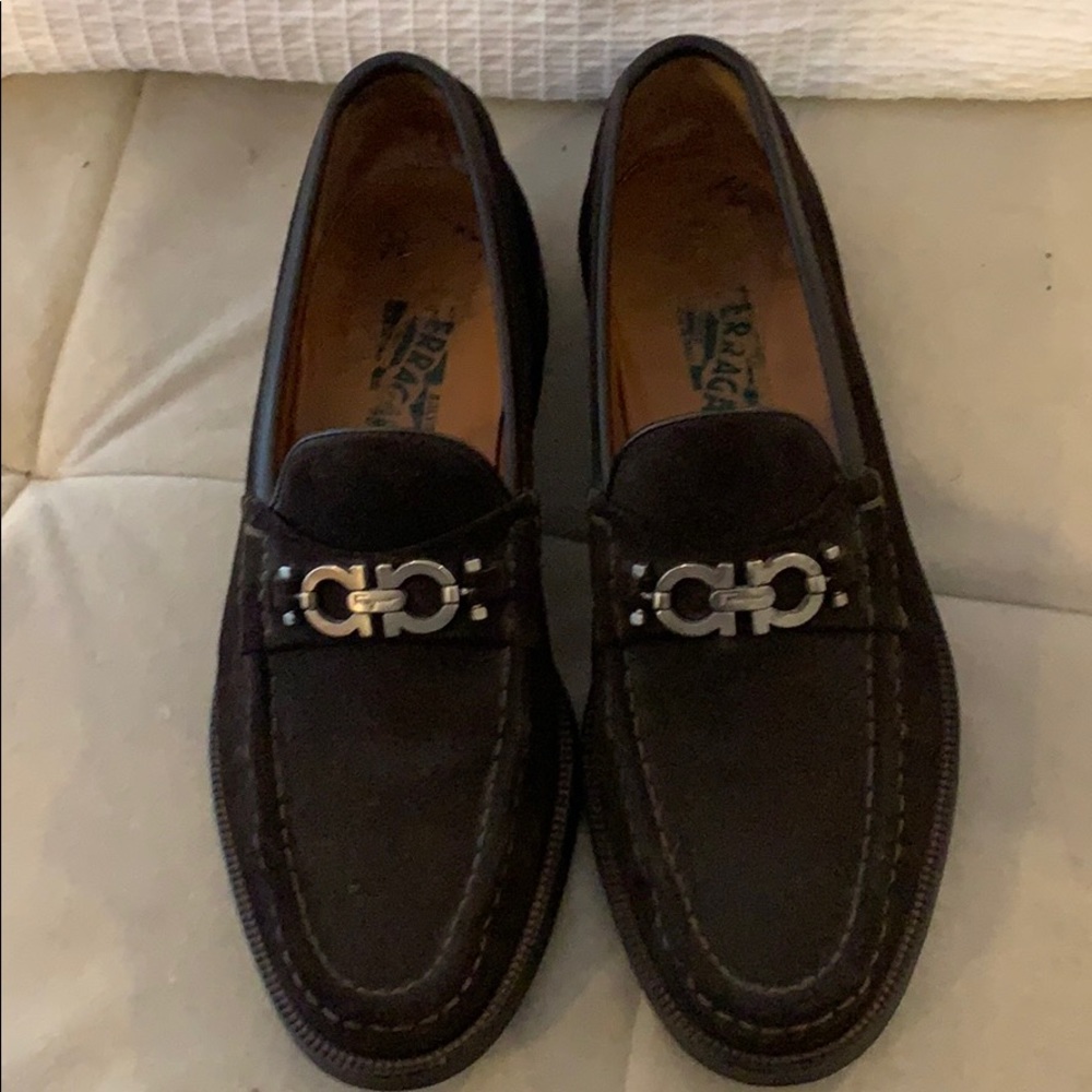 Ferragamo Brown Suede Drivers - size 9 1/2.